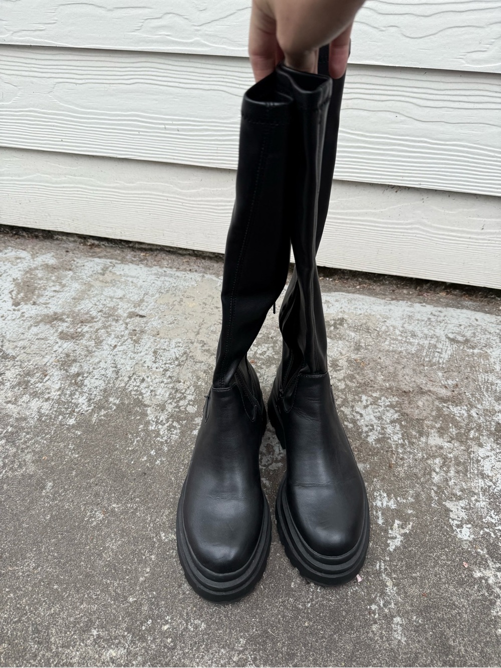ALDO Black Platform Knee-High Boots - Picture 3 of 4
